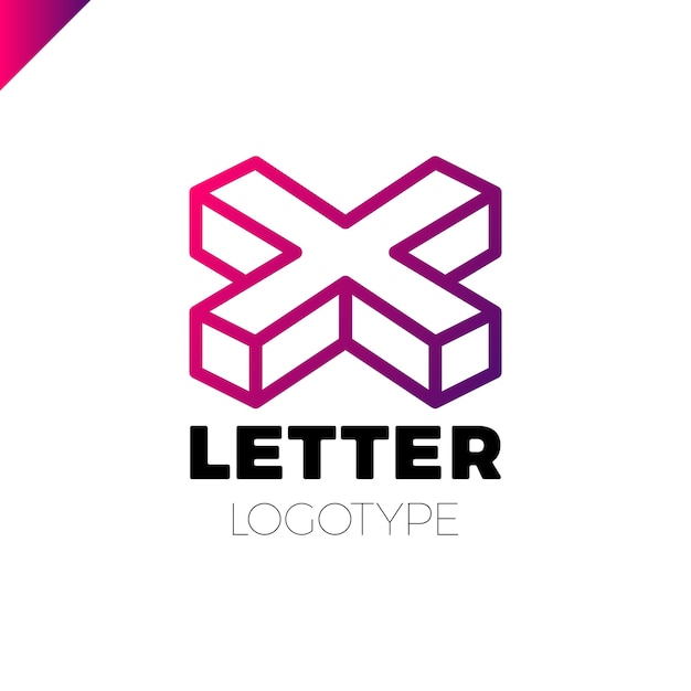 Éléments De Modèle De Conception Isométrique Lettre X Logo Icon