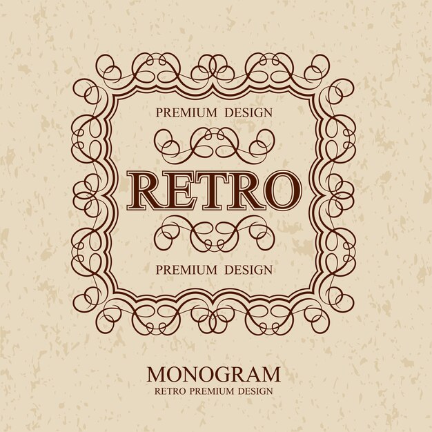 Éléments De Monogramme Vintage Rétro