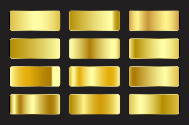 Éléments de la palette de couleurs Gold Gradient