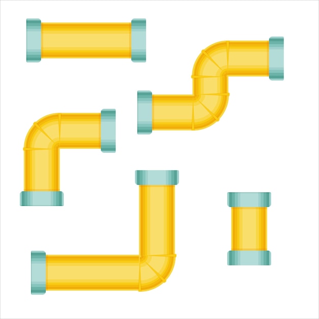 Vecteur Éléments de pipeline concepteur de systèmes de pipeline illustration vectorielle du panneau de tuyaux et de tubes