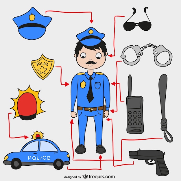 Éléments De La Police Vecteur