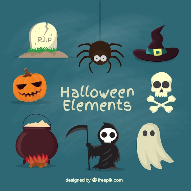 Eléments Pour Un Effrayant Halloween