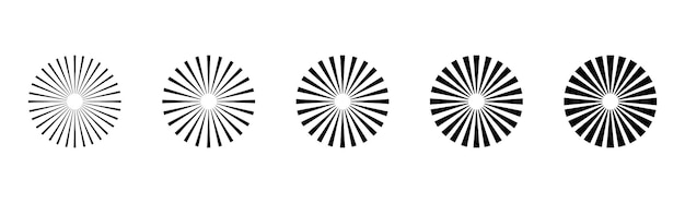 Éléments Radiaux Icônes De Rayons Radiaux Icônes Vectorielles Sunburst Sunra