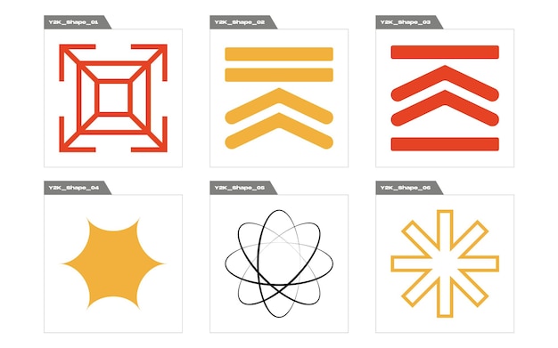 Éléments rétro futuristes pour le design Extraordinary Graphic Assets Éléments pour la décoration graphique