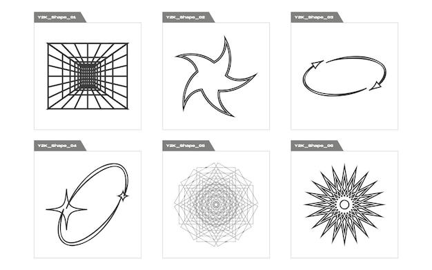 Éléments rétro futuristes pour le design Grand ensemble d'objets rétro pour le design Éléments pour la décoration graphique