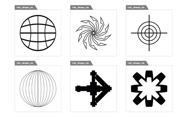 Éléments rétro futuristes pour le design Grand ensemble d'objets rétro pour le design Éléments pour la décoration graphique