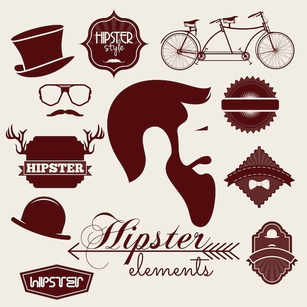 Vecteur Éléments vectoriels hipster