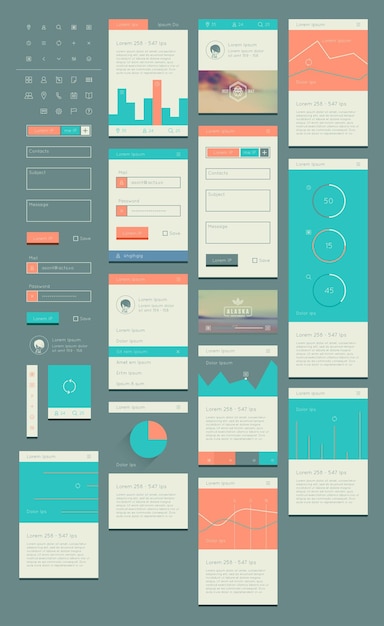 Vecteur Éléments vectoriels de l'infographie et de l'interface utilisateur