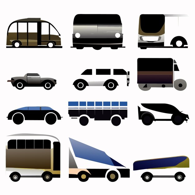 Éléments Vectoriels Pour La Conception Sur Le Thème Du Transport