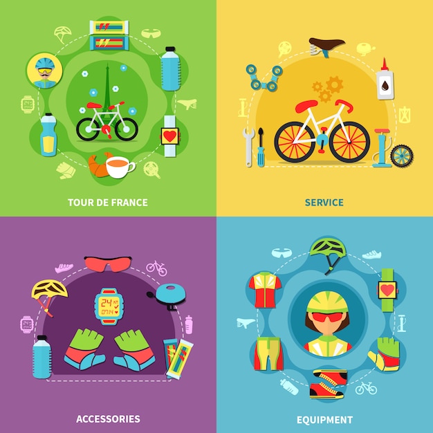 Éléments de vélo ensemble