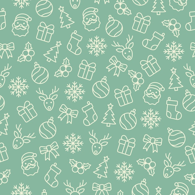 Les éléments verts de Noël conçoivent un motif sans couture