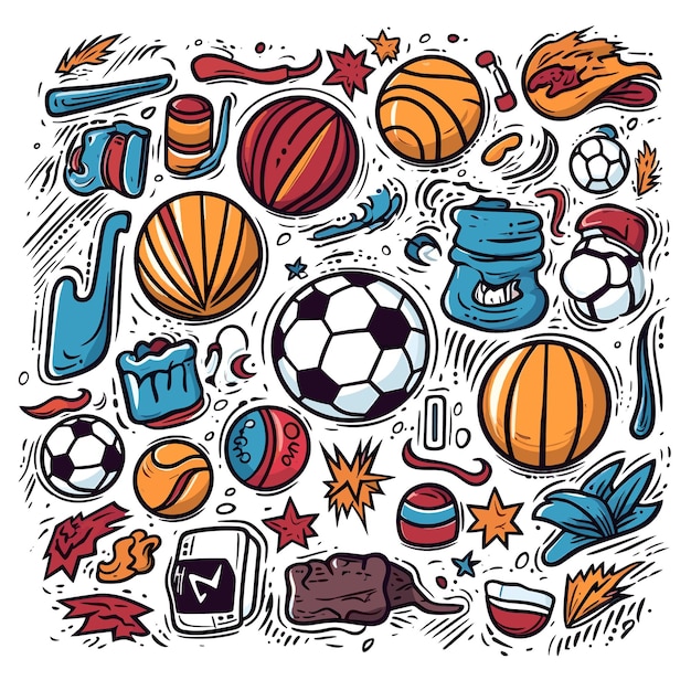 Éléments de volley-ball et de football mis en illustration vectorielle