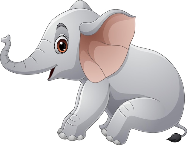 Vecteur Éléphant de dessin animé sur fond blanc