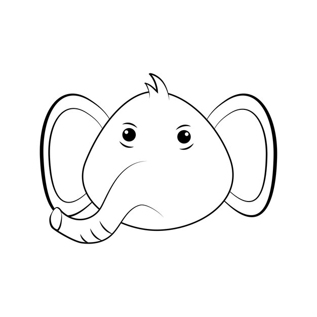 Vecteur elephant de dessin animé mignon illustration vectorielle d'un éléphant personnage d'éléphant mignon et joyeux