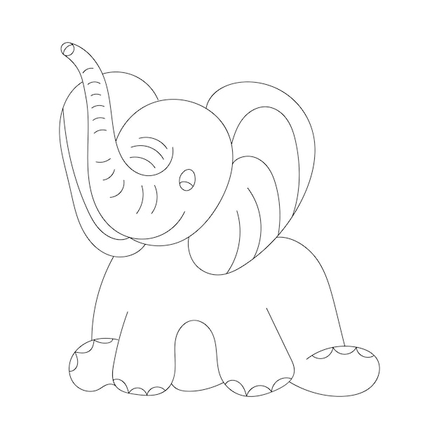 Vecteur Éléphant un dessin au trait avec des pages à colorier