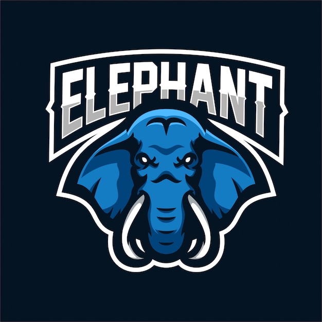 Éléphant Esport Gaming Mascotte Logo Modèle