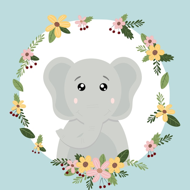 Éléphant Mignon Animal Doodle Dessiné à La Main