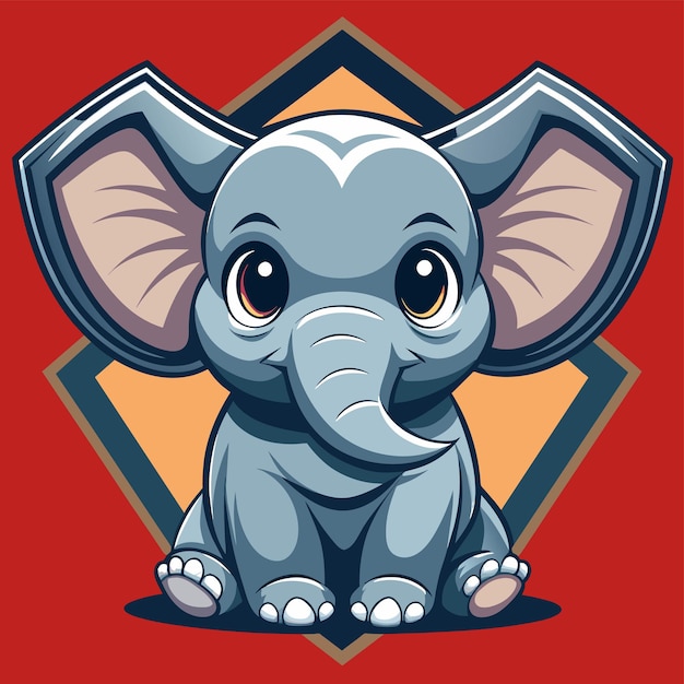 Un éléphant Mignon Dessiné à La Main, Une Mascotte élégante, Un Dessin De Personnage De Dessin Animé, Un Concept D'icône D'autocollant.