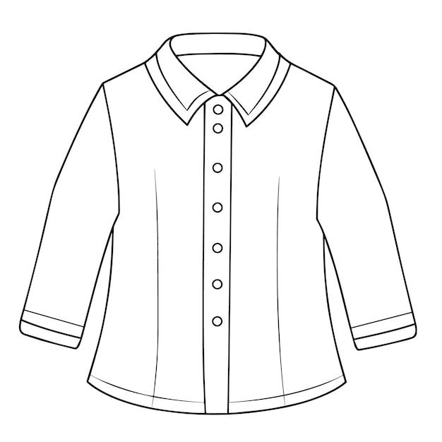 Vecteur Élevez les dessins avec un vecteur d'icône de contour de blouse chic idéal pour polyvalent et