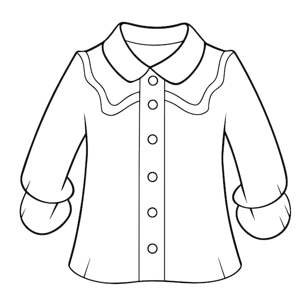 Vecteur Élevez les dessins avec un vecteur d'icône de contour de blouse chic idéal pour polyvalent