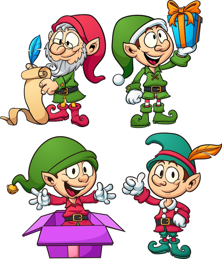 Vecteur elfes de noël