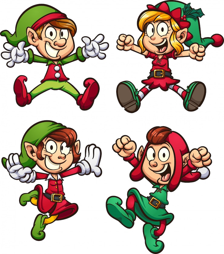 Vecteur elfes de noël