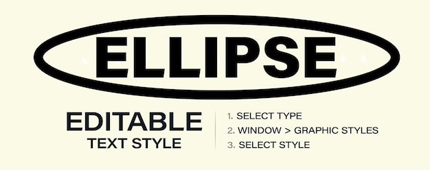Elipse effet de cadre de texte modifiable modèle de style graphique ovale style de contour de cercle personnalisable