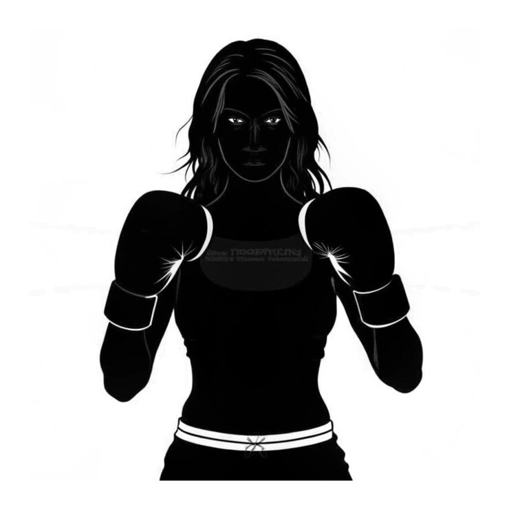 Vecteur elle est une silhouette vectorielle de kickboxer.