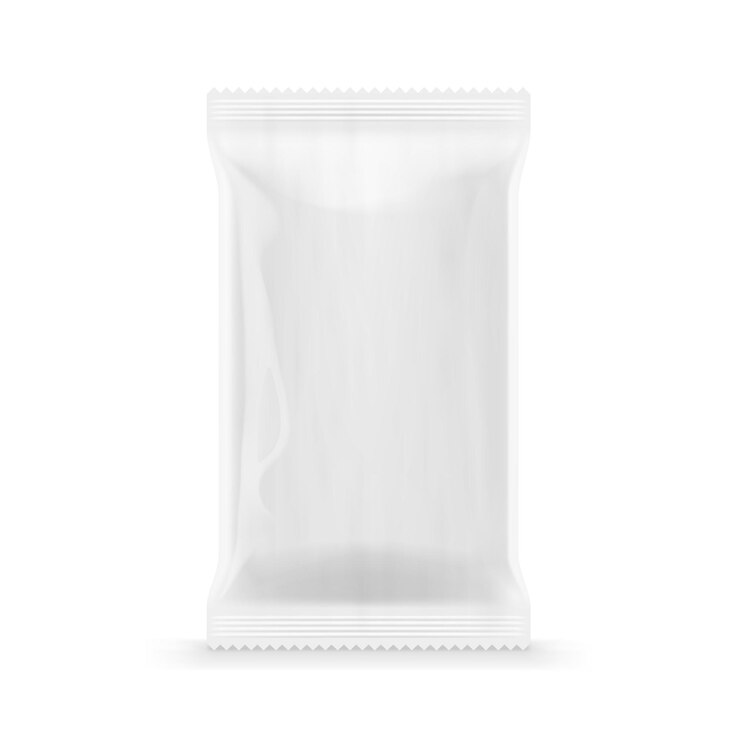 Vecteur emballage alimentaire en feuille brillante réaliste 3d