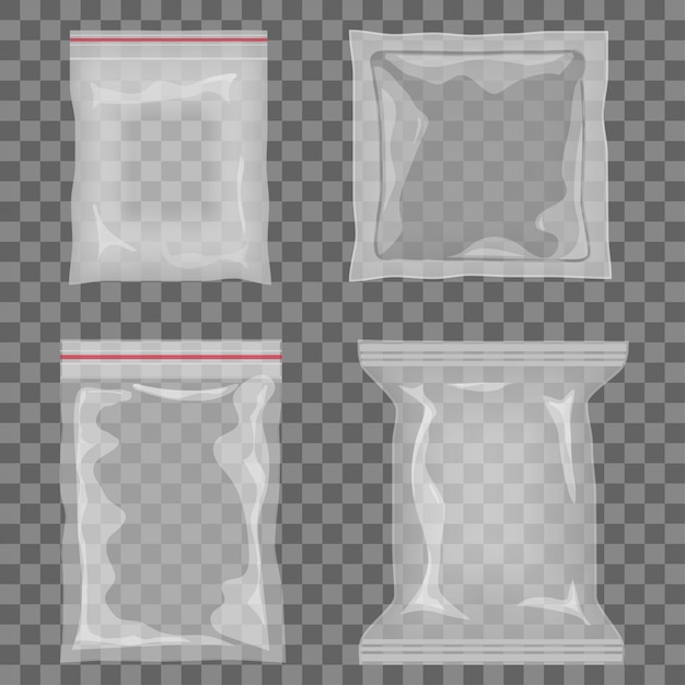 Emballage alimentaire en plastique vide réaliste réaliste