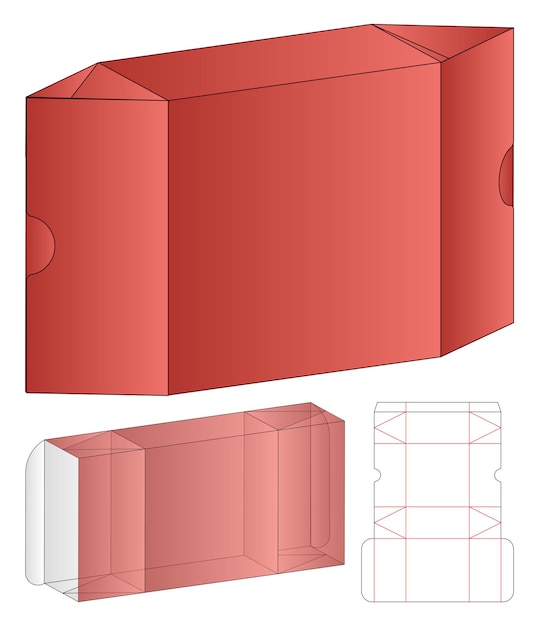 Vecteur emballage de boîte conception de modèle découpé.