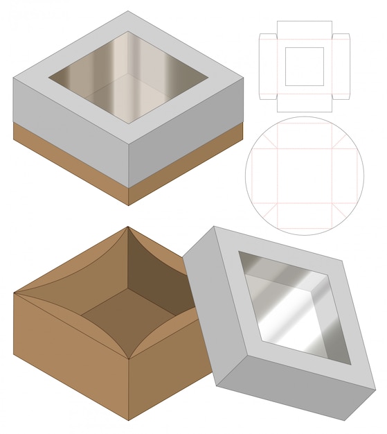 Emballage De Boîte Die Design De Modèle Coupé. 3d