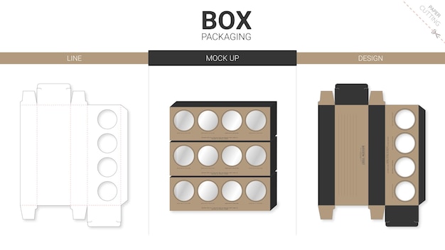 Emballage de boîte et gabarit de découpe