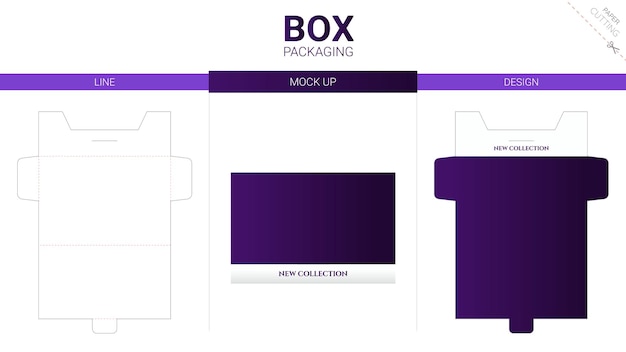 Emballage De Boîte Et Modèle De Découpe De Maquette