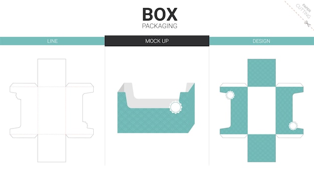 Vecteur emballage de la boîte et modèle de découpe à la matrice
