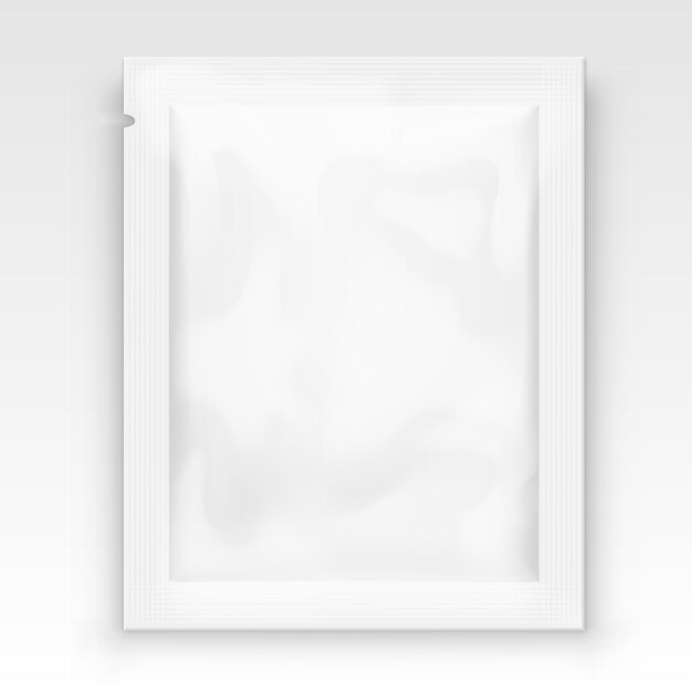 Vecteur emballage de sachet en aluminium vierge sachet transparent blanc blanc