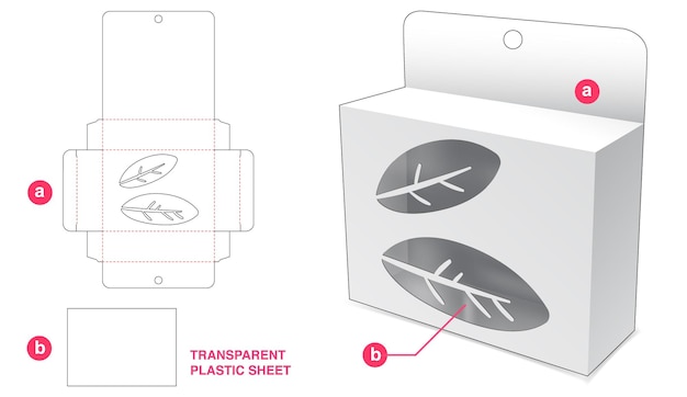 Emballage Suspendu En Carton Avec Fenêtre En Feuilles Et Gabarit Découpé En Feuille De Plastique Transparent