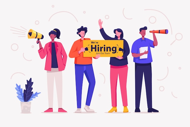 Embauche Employé Personnes Illustration Concept