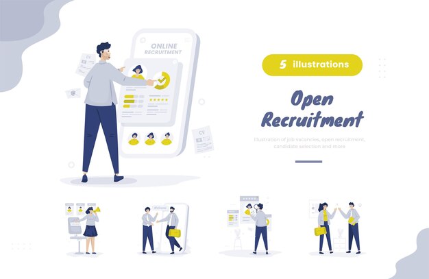 Embauche De Recrutement Rejoignez Notre Pack D'illustrations De Carrière D'équipe