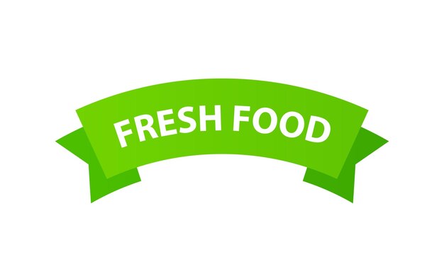 Emblem Fresh Food Sign Pour Les Colis Produits Naturels Et Magasins D'aliments Naturels Et Marchés Eco Green Food