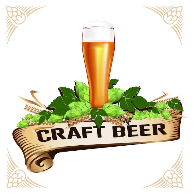 Vecteur emblème coloré de la bière dans un style vintage
