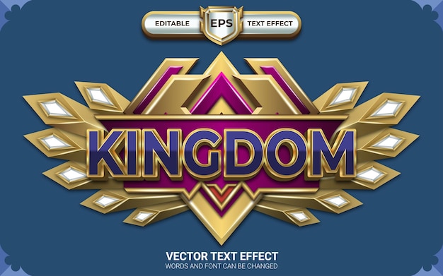 Emblème du jeu Kingdom avec effet de texte modifiable