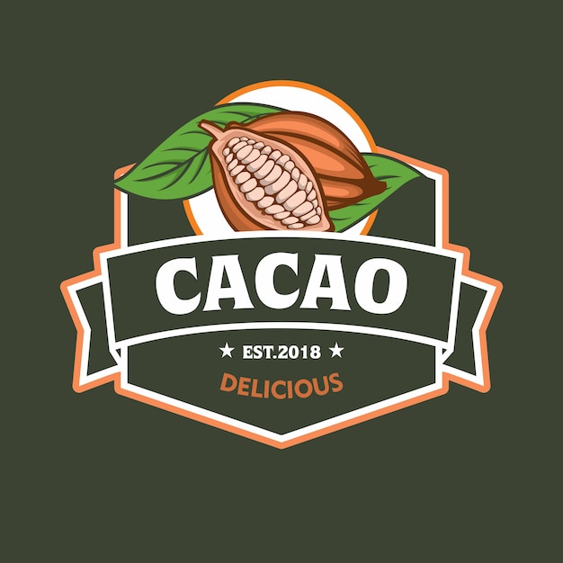 Emblème Du Logo De Fruits De Cacao