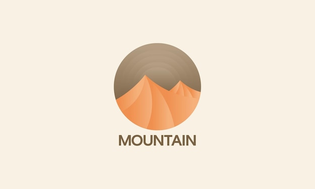 Emblème du logo de la montagne, logo de la montagne et de l'océan conçoit illustration vectorielle