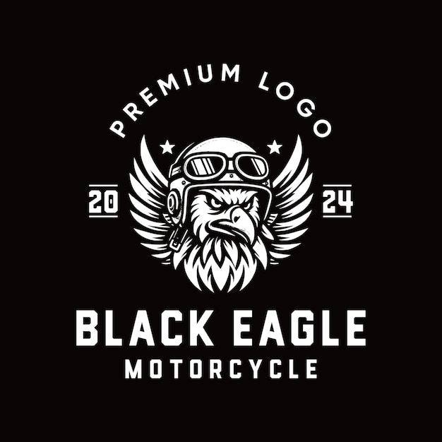 Vecteur emblème du logo de la moto à l'aigle noir