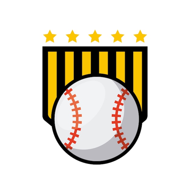 emblème du sport de baseball avec l&#39;icône de la balle