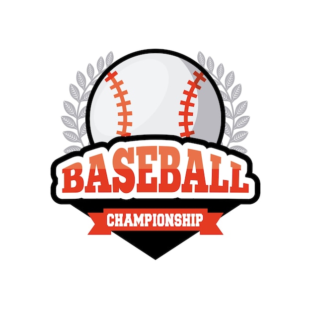 emblème du sport de baseball avec l&#39;icône de la balle