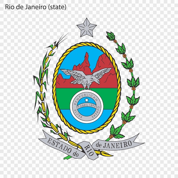 Vecteur emblème de l'état de rio de janeiro au brésil