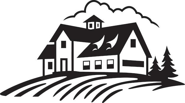 Vecteur emblème de la ferme agricole vector de conception de la maison de ferme icône de la ferme rustique abode de mark vector de la maison des agriculteurs