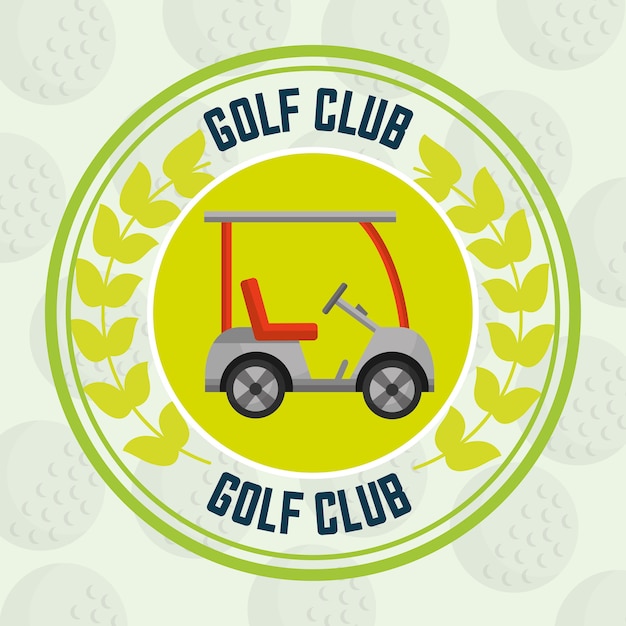 Vecteur emblème de fond des balles de transport de voiture de club de golf